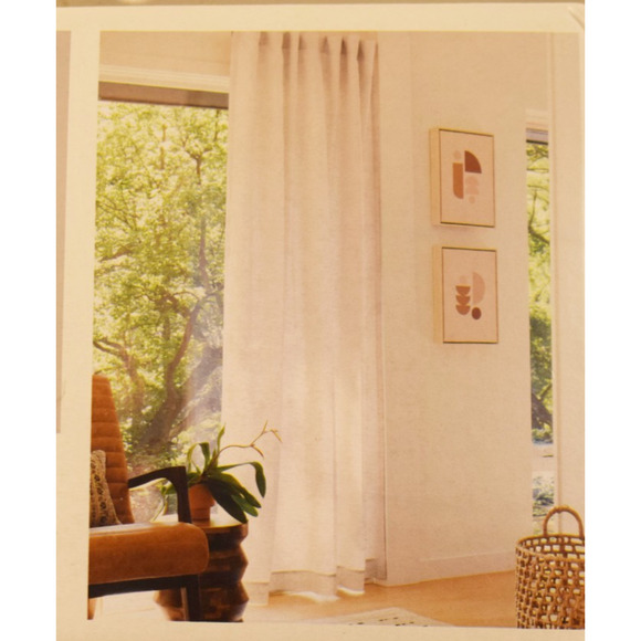 Threshold 54x84" Linen Rod Pocket Window Curtain Panel Cream (Marks)* - Picture 1 of 6